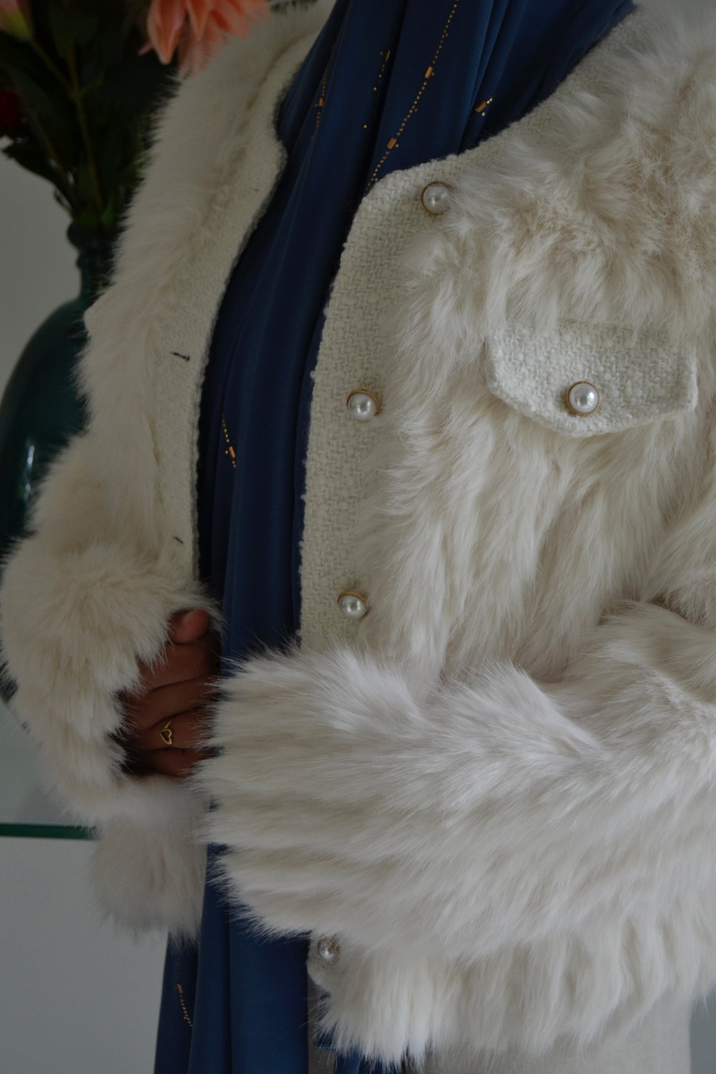 Veste fourrure Camila | blanc